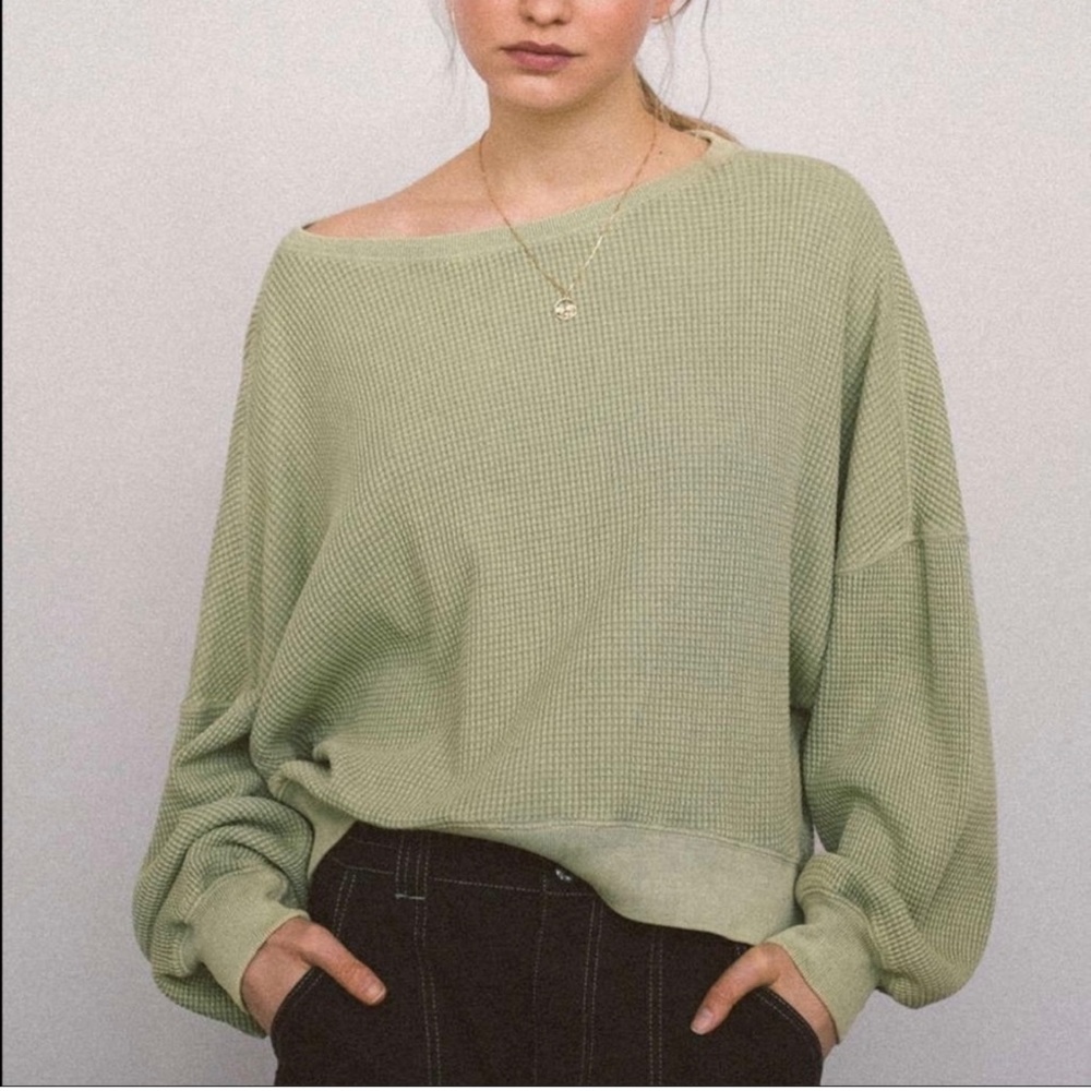 Urban Outfitters green thermal sweater